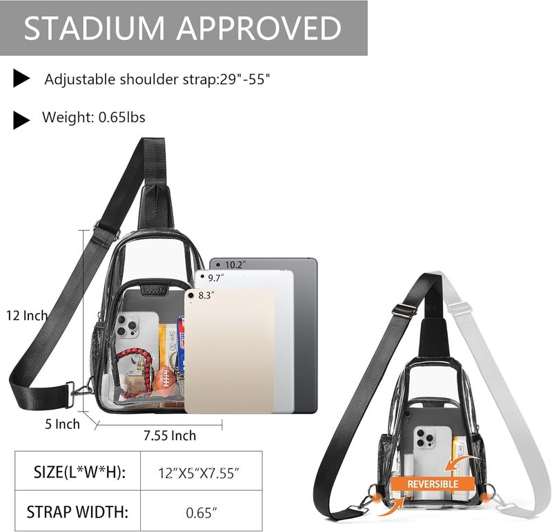 Mroede Clear Bag for Stadium Events Approved Clear Purses for Women Crossbody Transparent Bag Stadium Bags for Concert Sport - Image 4